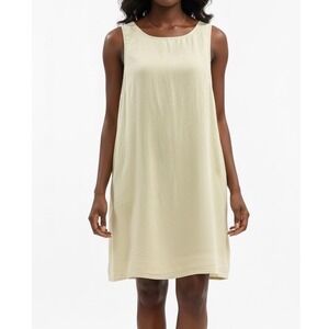 J.Jill Light Yellow Green 100% Linen Sleeveless Dress Women's Size‎ Large L